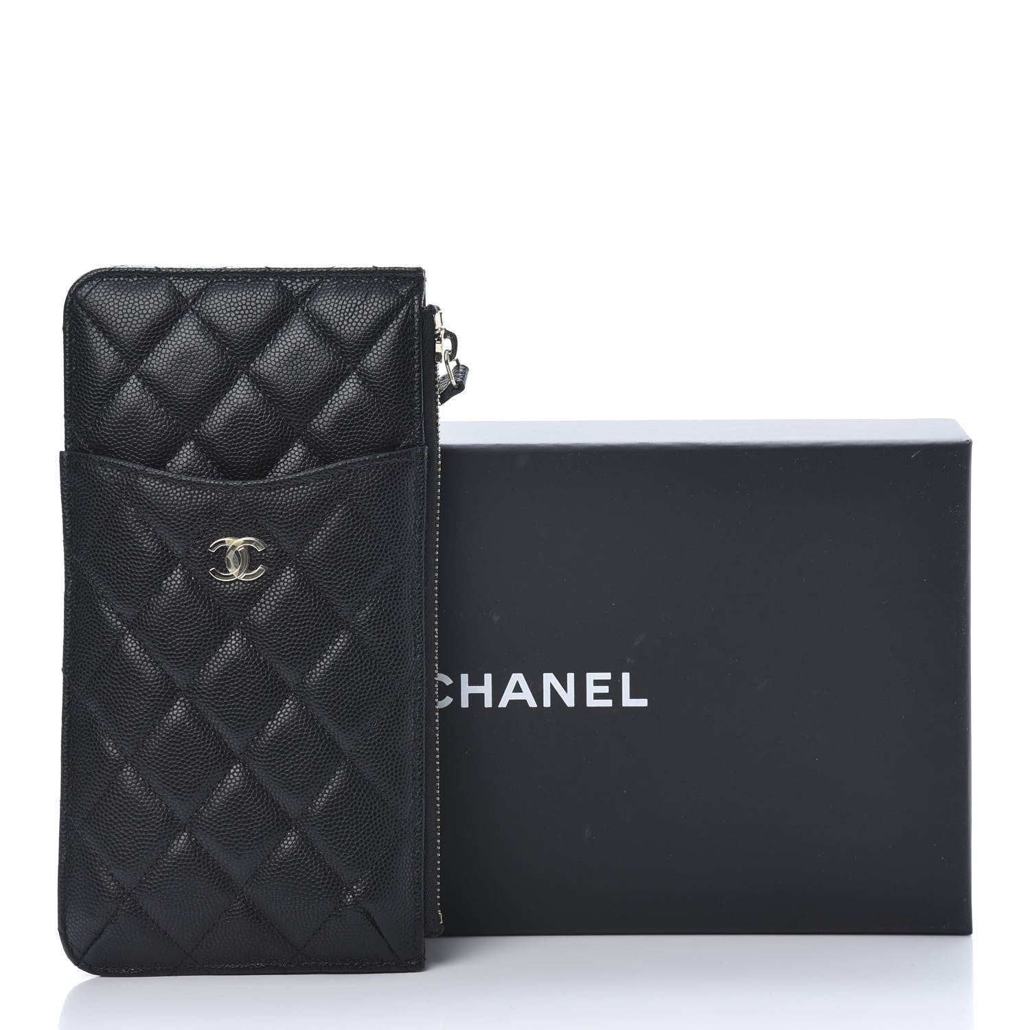 Chanel Caviar Quilted Classic Flat Wallet Pouch Black 8 of 8