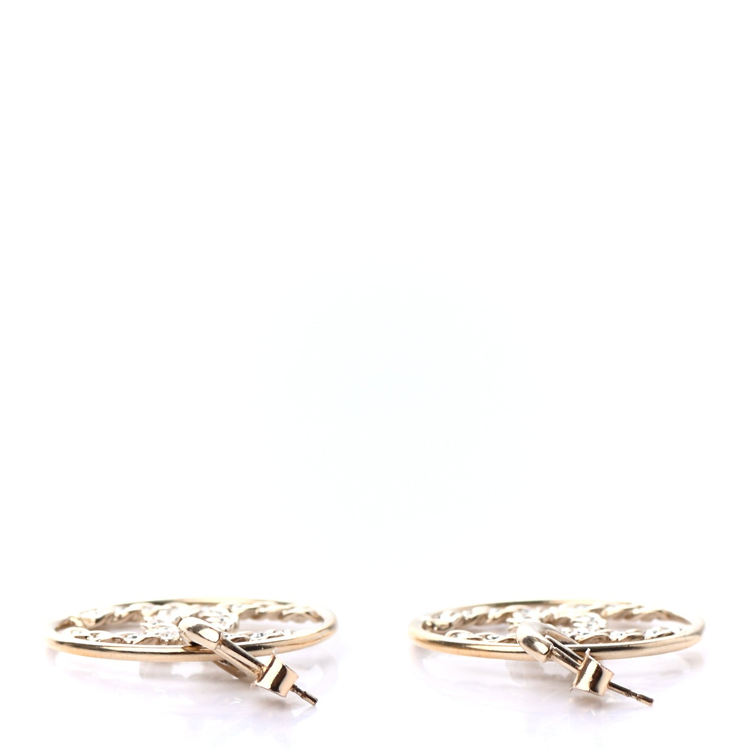 Chanel Baguette Crystal High Society CC Drop Earrings Gold 3 of 3