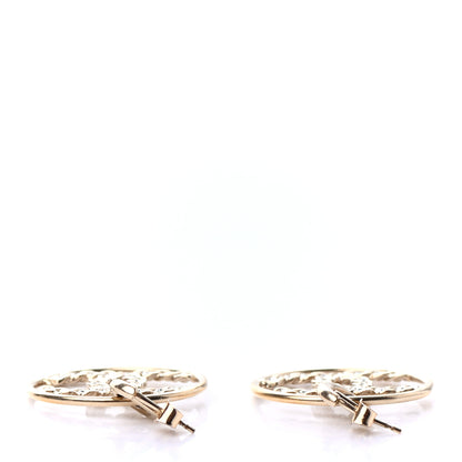 Chanel Baguette Crystal High Society CC Drop Earrings Gold 3 of 3