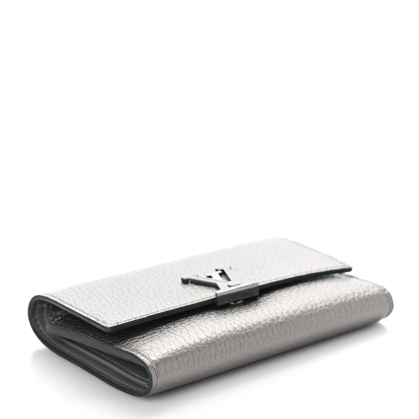 Taurillon Capucines Compact Wallet Silver