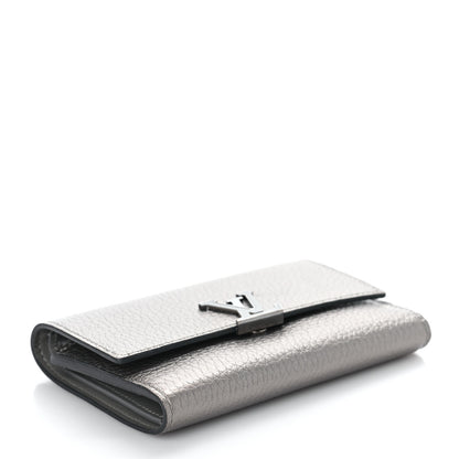 Louis Vuitton Taurillon Capucines Compact Wallet Silver 4 of 11