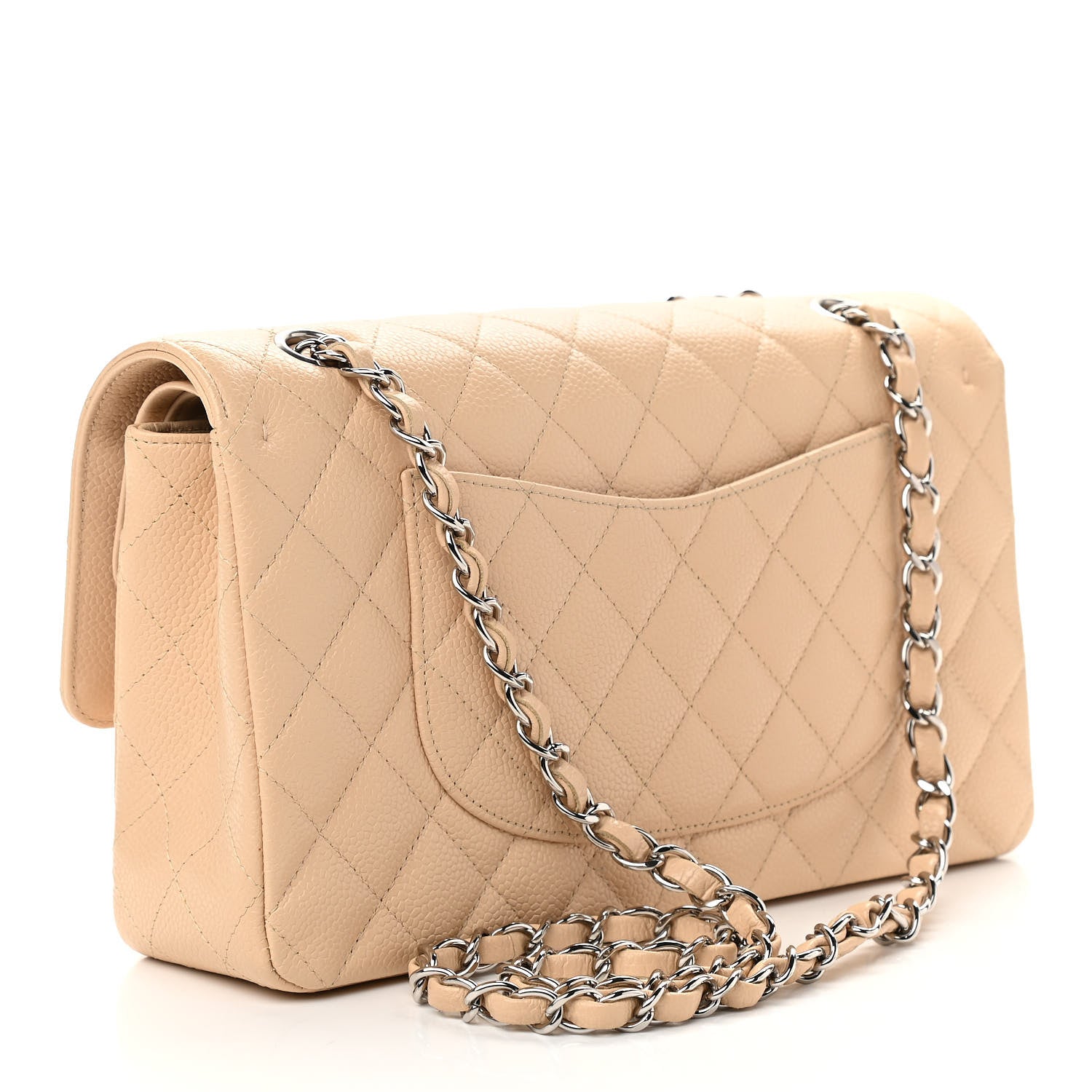 Chanel Caviar Quilted Medium Double Flap Light Beige 3 of 11