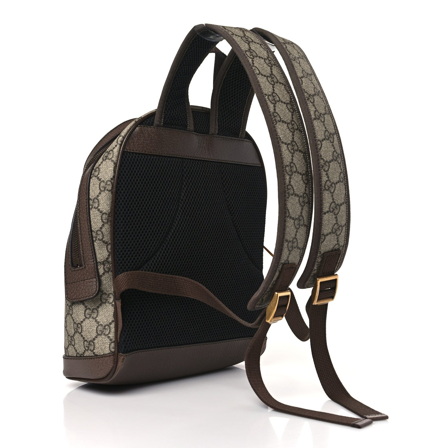 Gucci GG Supreme Monogram Calfskin Web Small Ophidia Day Backpack Beige Ebony New Acero 3 of 7