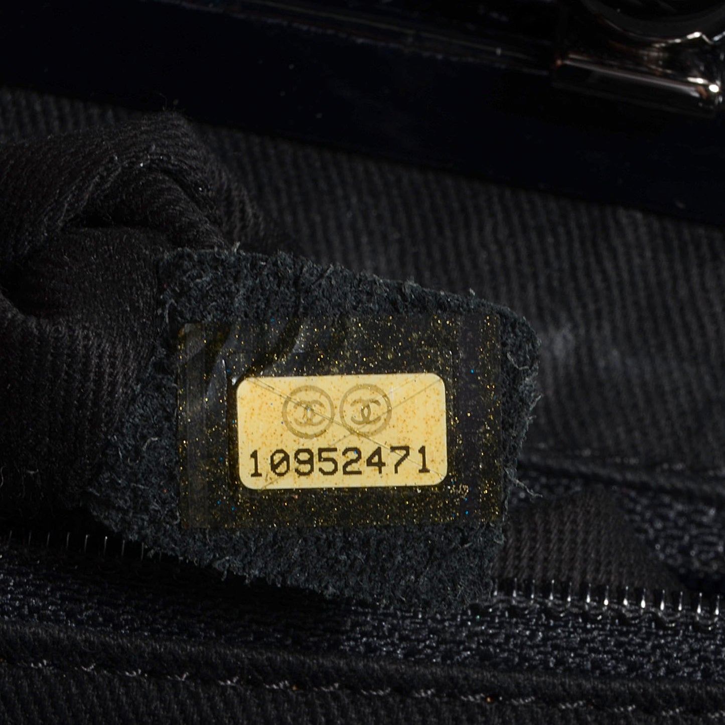 Patent Quilted Ritz Flap Bag Black