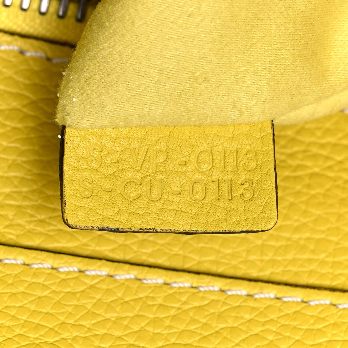 Drummed Calfskin Mini Luggage Citron