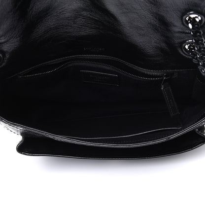 Saint Laurent Crinkled Calfskin Matelasse Monogram Medium Niki Chain Satchel Black 8 of 8