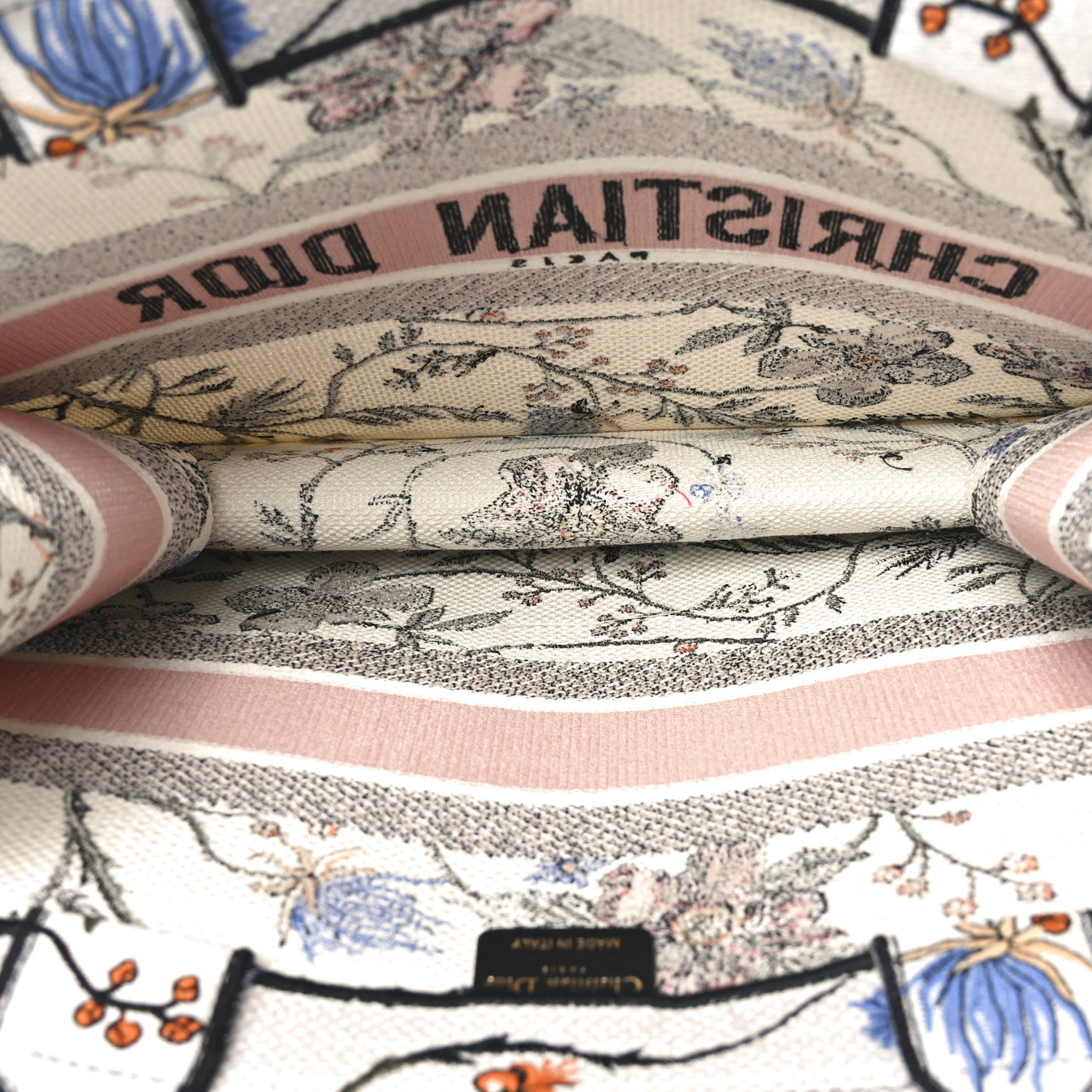 Christian Dior Canvas Embroidered Medium Rosa Mutabilis Book Tote Multicolor 5 of 10