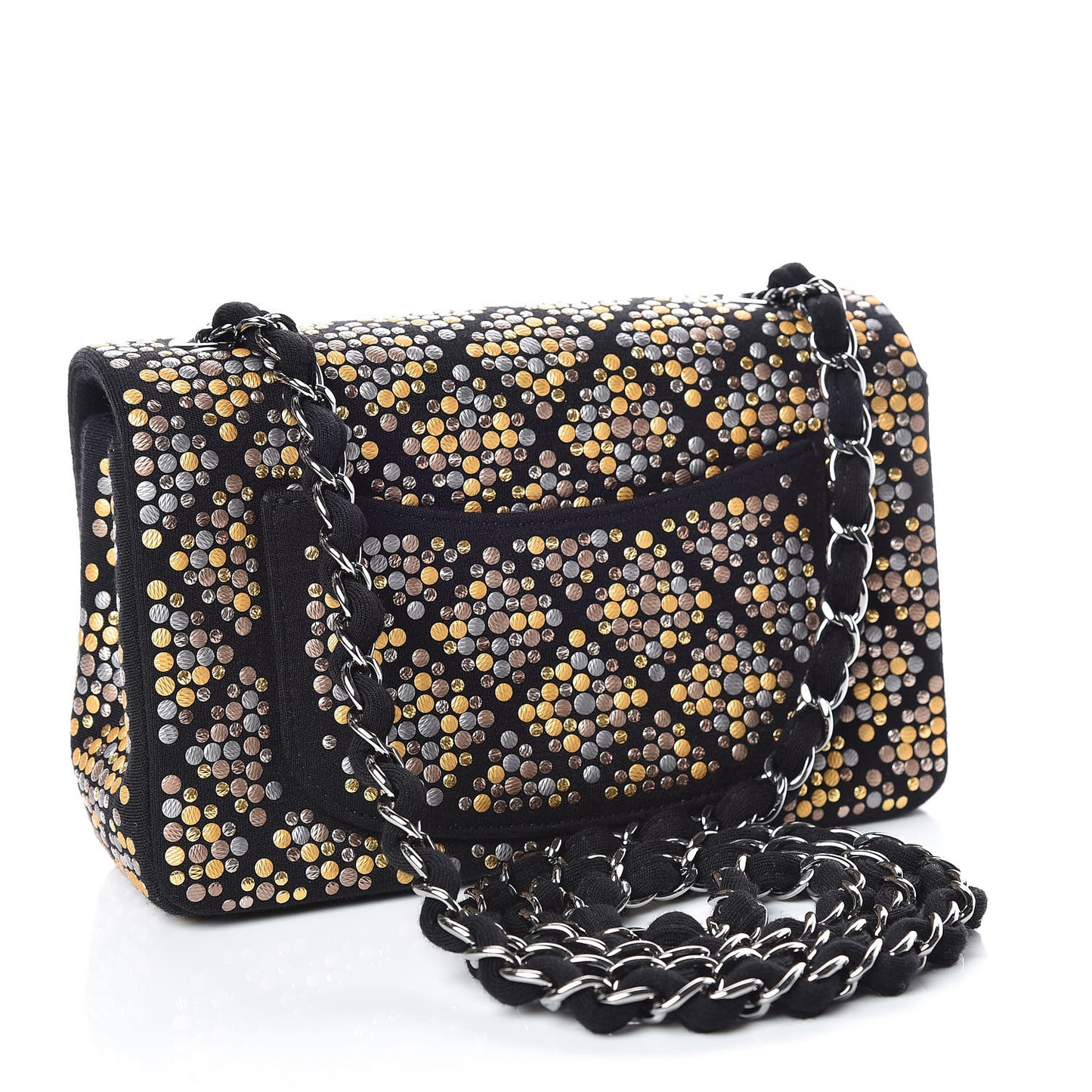 Jersey Embellished Mini Flap Black