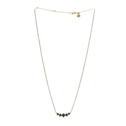 David Yurman 18K Yellow Gold Black Onyx Rio Rondelle Short Station Necklace 3 of 5