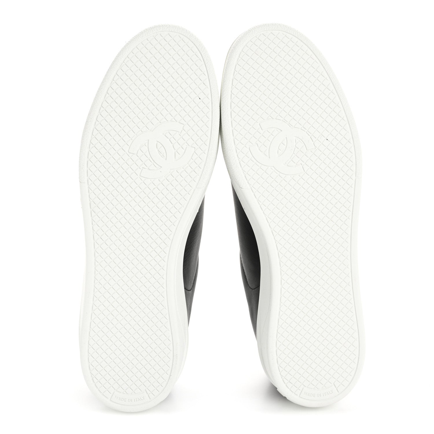 Chanel Calfskin CC Womens Sneakers 38.5 Black 6 of 9