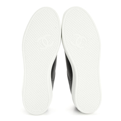 Chanel Calfskin CC Womens Sneakers 38.5 Black 6 of 9