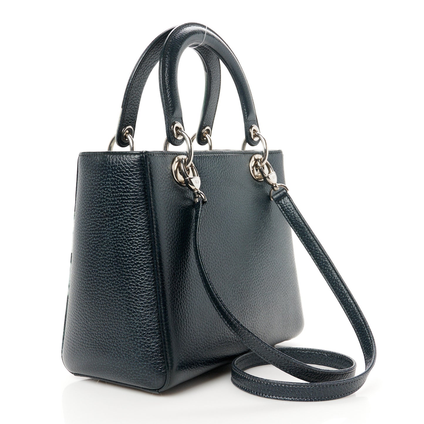 Deerskin Floral Printed Medium Lady Dior Green