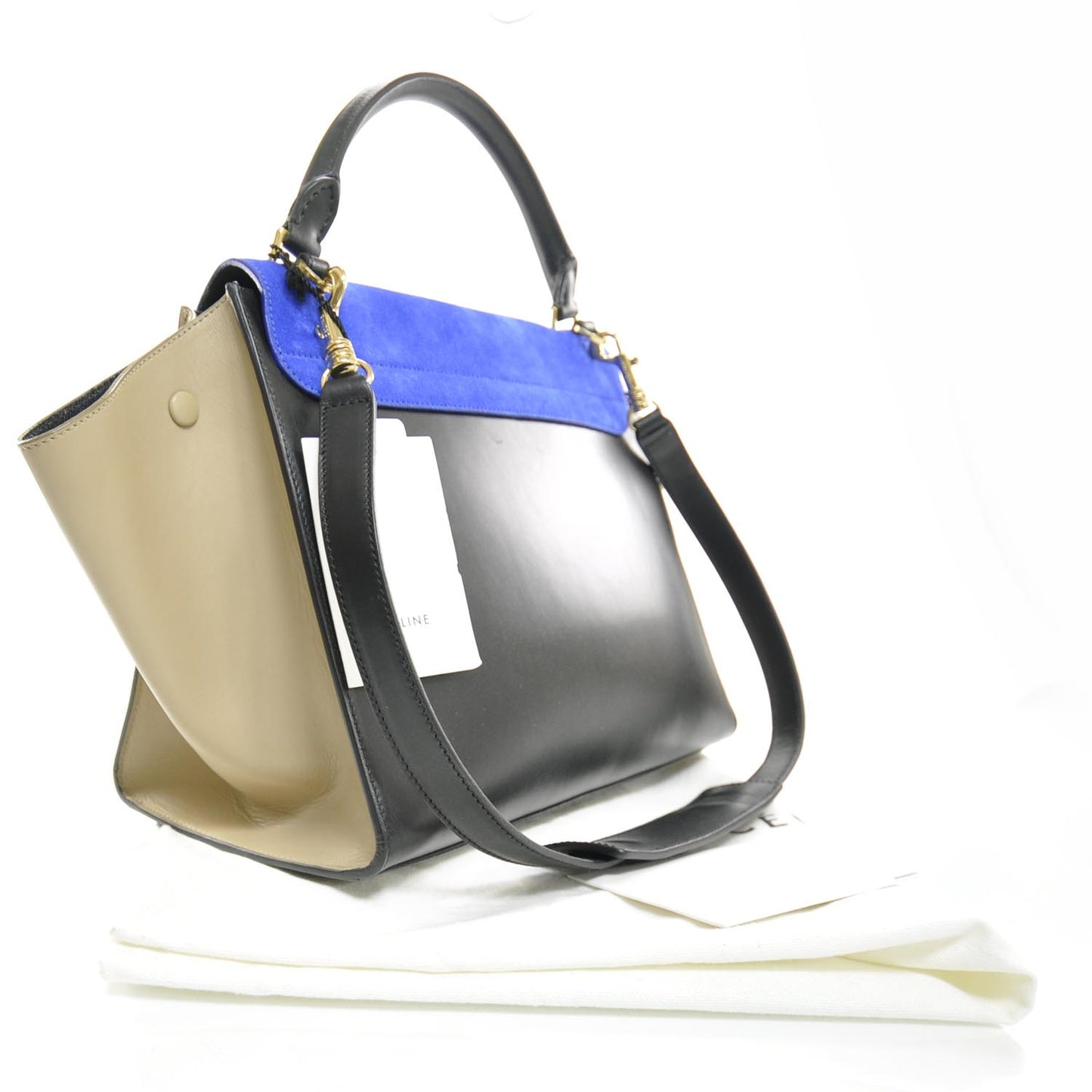 Calfskin and Suede Trapeze Tri-Color