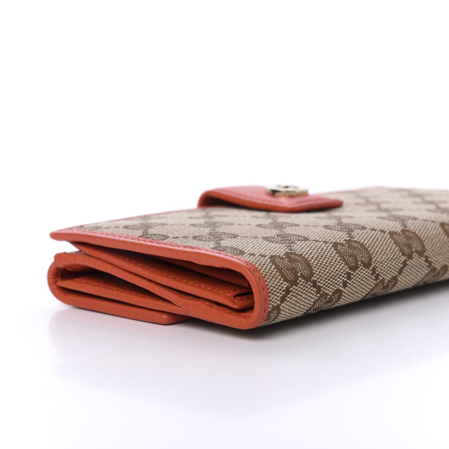 Gucci Monogram Cellarius Calfskin Miss GG Continental Wallet Beige Ebony New Dark Orange 7 of 10