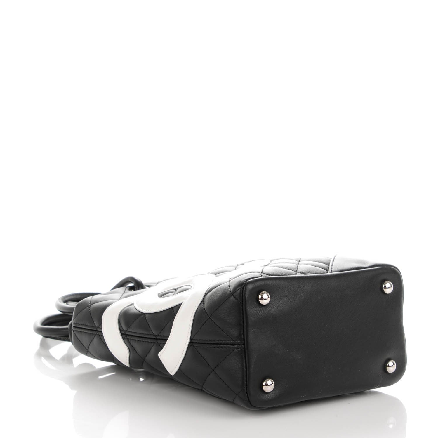 Chanel Calfskin Quilted Small Cambon Tote Black White 4 of 7