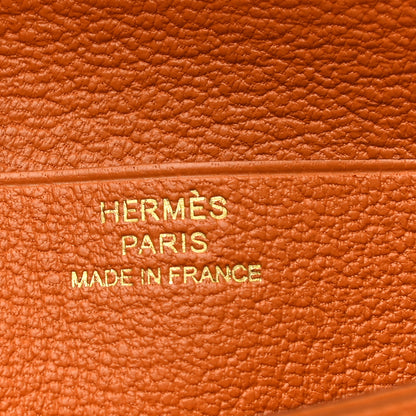 Hermes Ostrich Bearn Compact Wallet Orange 6 of 8