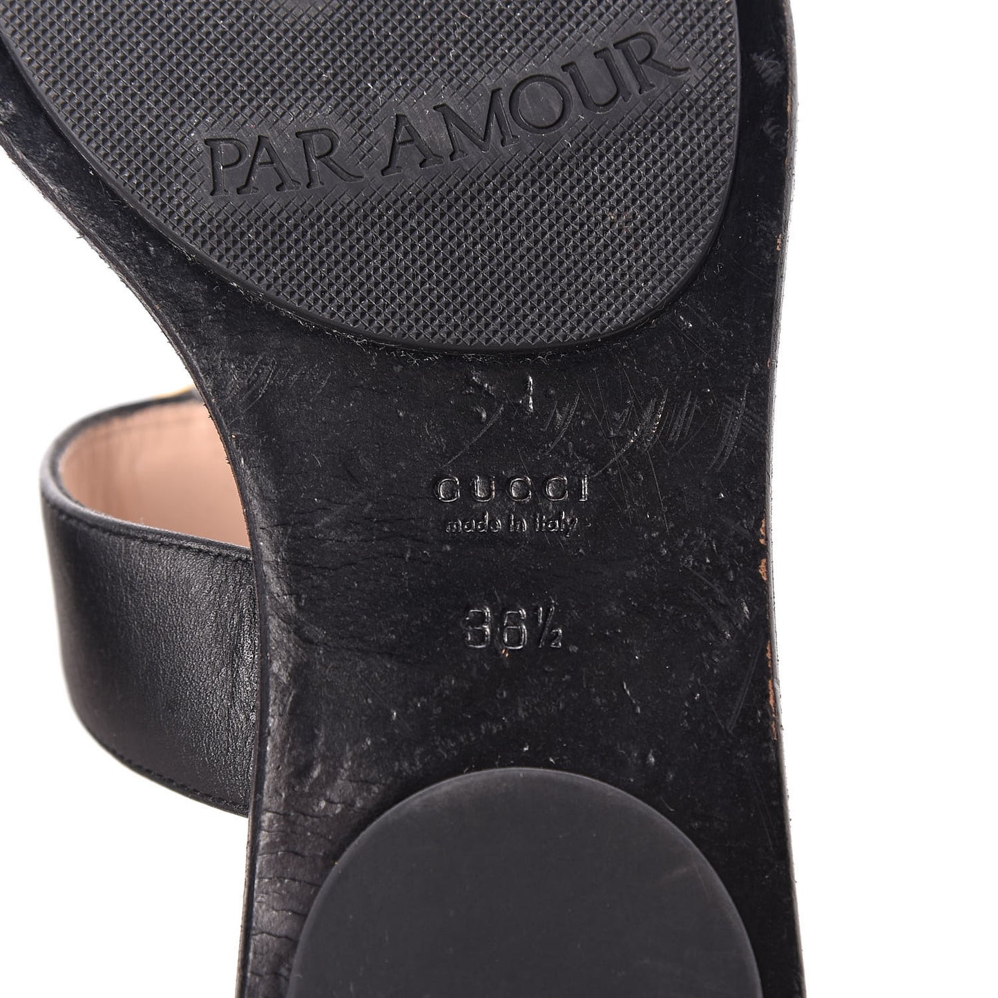 Calfskin GG Marmont Thong Sandals 36.5 Black