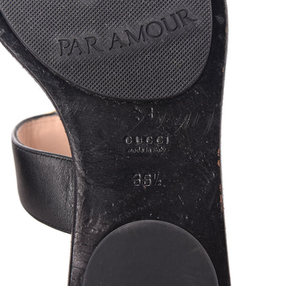 Gucci Calfskin GG Marmont Thong Sandals 36.5 Black 8 of 17