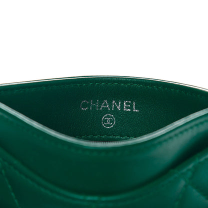 Chanel Lambskin Quilted Card Holder Green 6 of 11