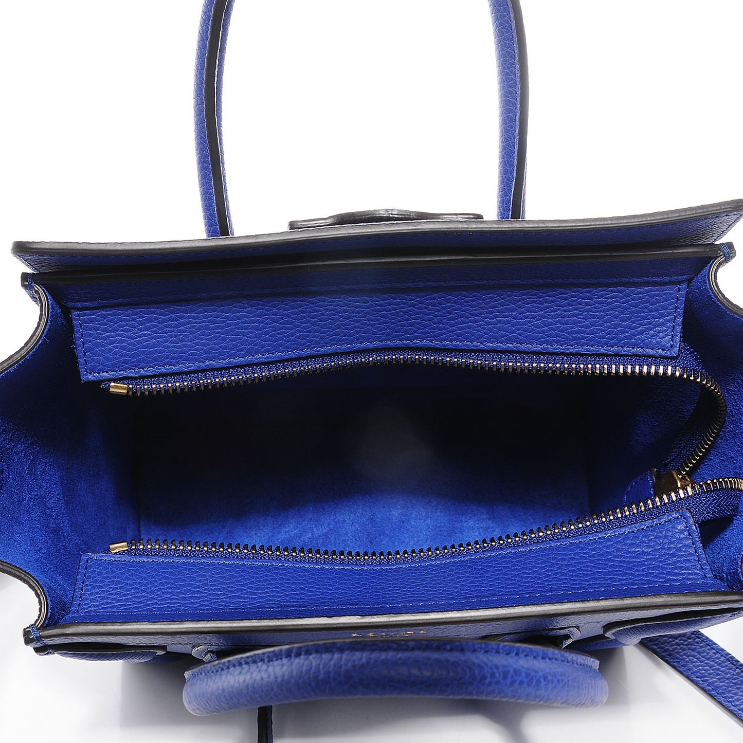 Drummed Calfskin Nano Luggage Indigo