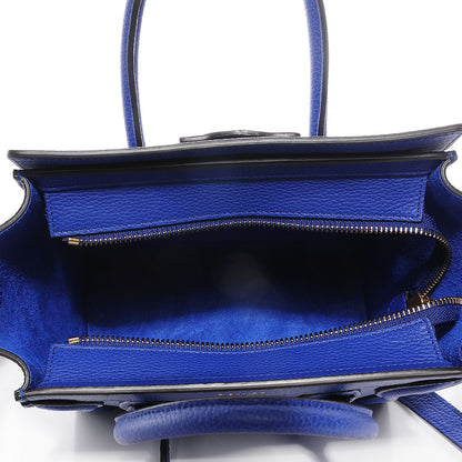 Celine Drummed Calfskin Nano Luggage Indigo 5 of 8