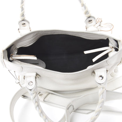 Balenciaga Chevre Silver Metallic Edge Hardware Mini City White 4 of 9