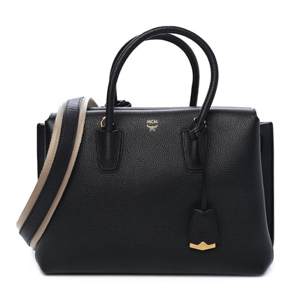 MCM Grained Calfskin Medium Milla Tote Black 1 of 9