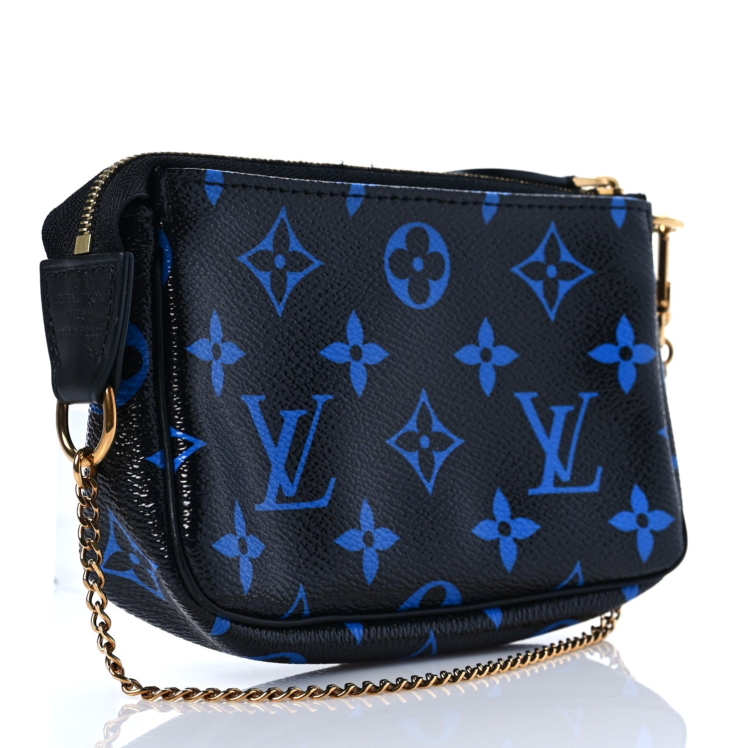 Louis Vuitton Colored Monogram Mini Pochette Accessories Blue Black 4 of 8