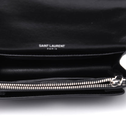 Saint Laurent Calfskin Monogram Sunset Chain Wallet Black 6 of 10