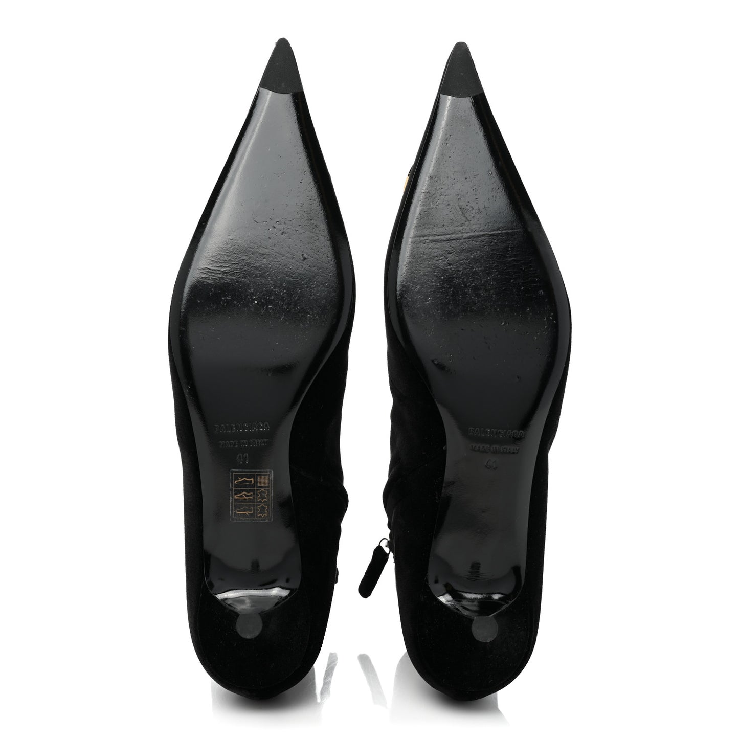 Velvet BB Pointy Toe Ankle Booties 41 Black Vintage