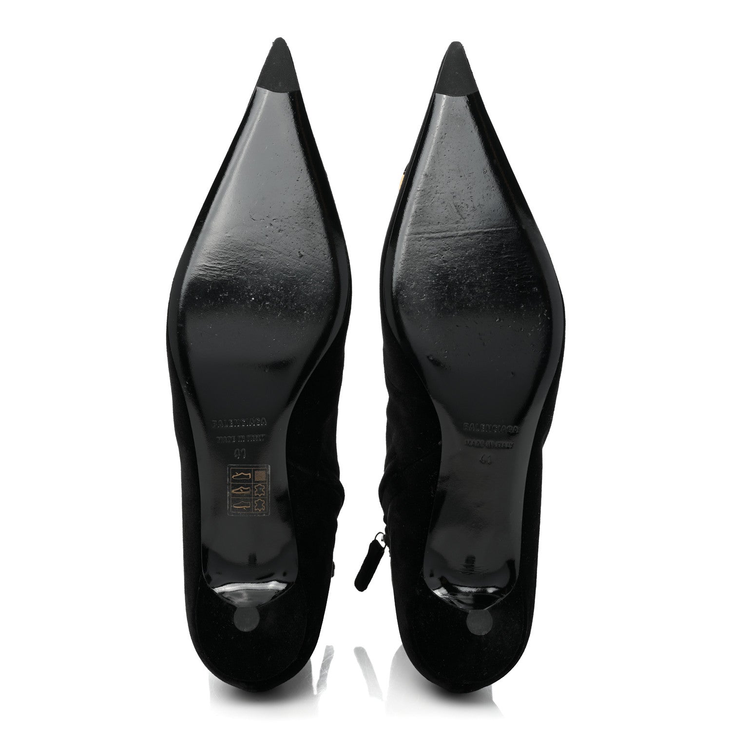 Balenciaga Velvet BB Pointy Toe Ankle Booties 41 Black Vintage 5 of 8