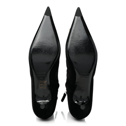 Balenciaga Velvet BB Pointy Toe Ankle Booties 41 Black Vintage 5 of 8