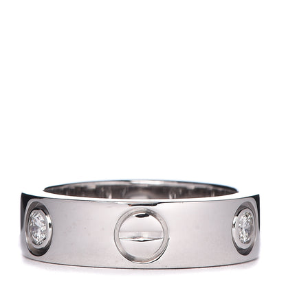 Cartier 18K White Gold 3 Diamond 5.5mm LOVE Ring 47 4.25 3 of 7
