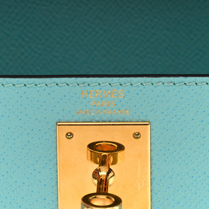 Hermes Epsom Kelly Sellier 28 Bleu Atoll 7 of 13