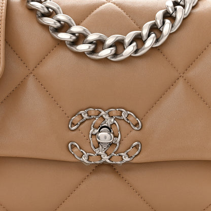 Chanel Lambskin Quilted Medium Chanel 19 Flap Dark Beige 8 of 10