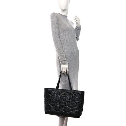Gucci Calfskin GG Matelasse Medium Ophidia Shopping Tote Black 2 of 9