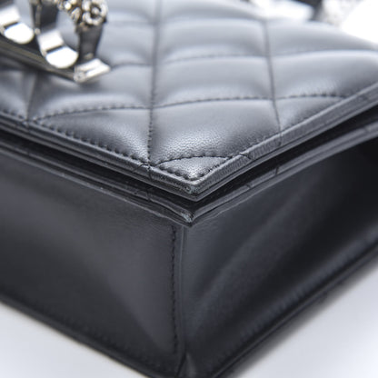 Alexander McQueen Lambskin Quilted Knuckle Shoulder Bag Black 9 of 13