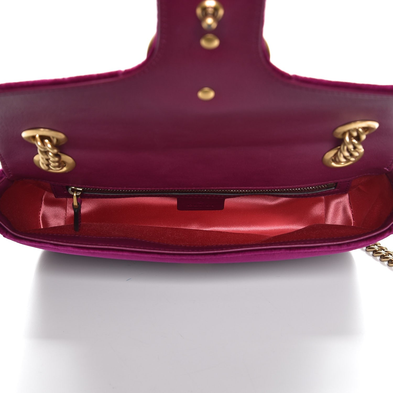 Gucci Velvet Matelasse Small GG Marmont Shoulder Bag Fuchsia Violet Cyclamen 5 of 7