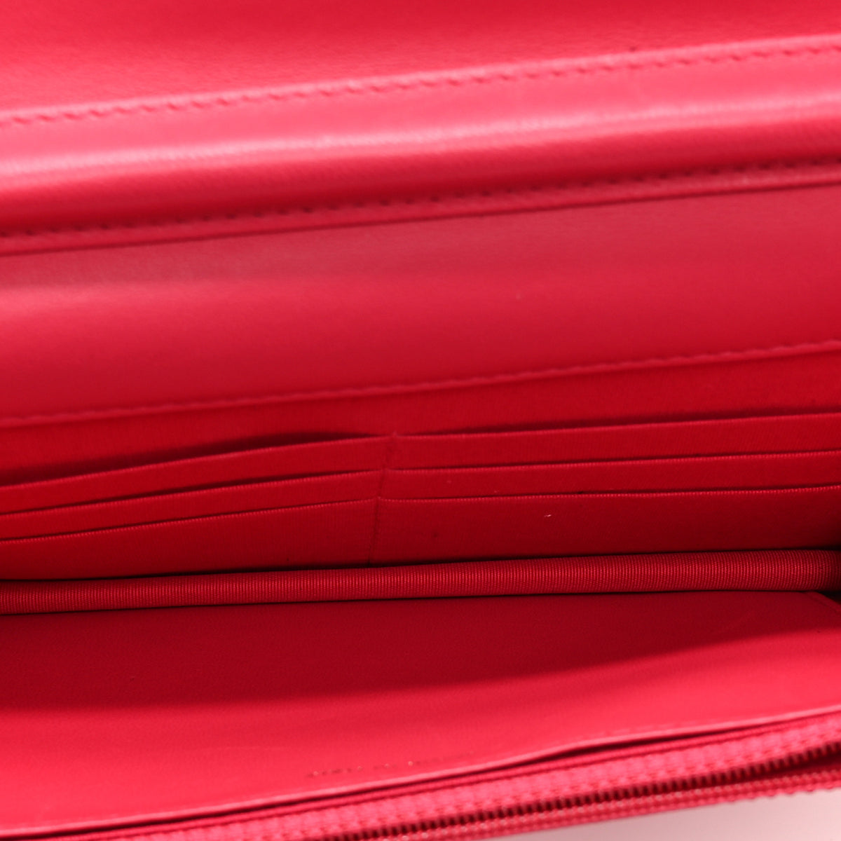 Lambskin Quilted Boy Wallet On Chain WOC Dark Pink