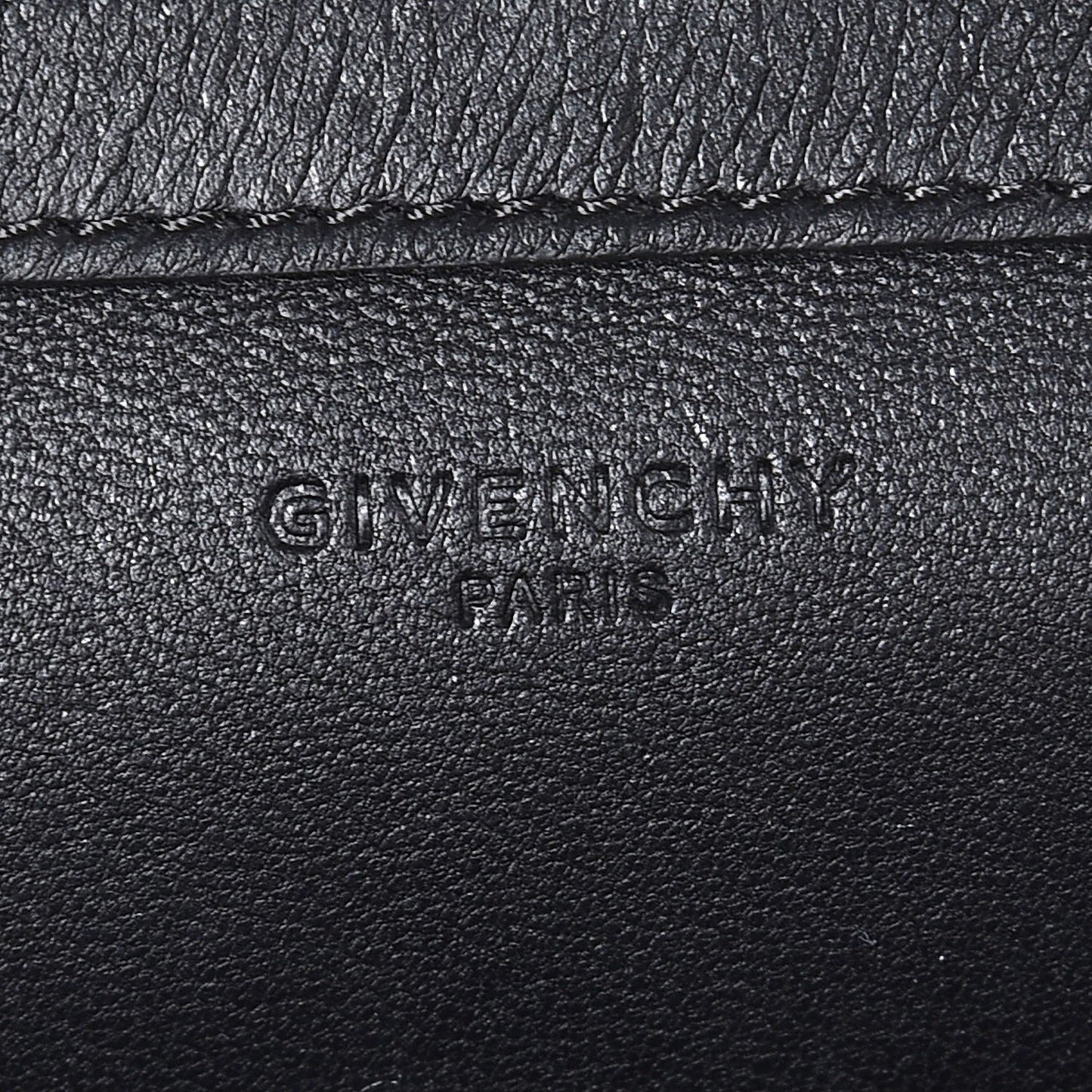 Calfskin Triangle Studded Pandora Chain Wallet Black