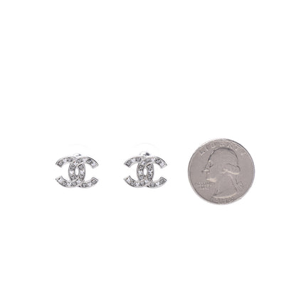 Chanel Baguette Crystal CC Earrings Silver 2 of 5