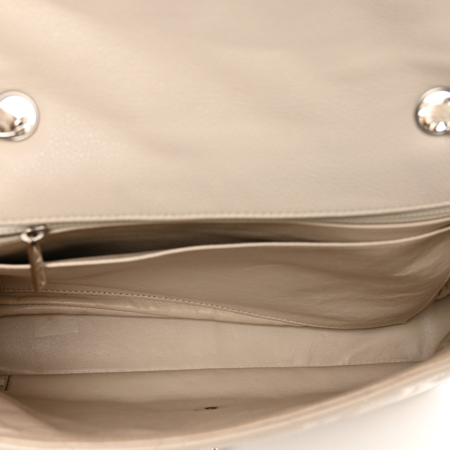 Caviar Jumbo Single Flap Light Beige