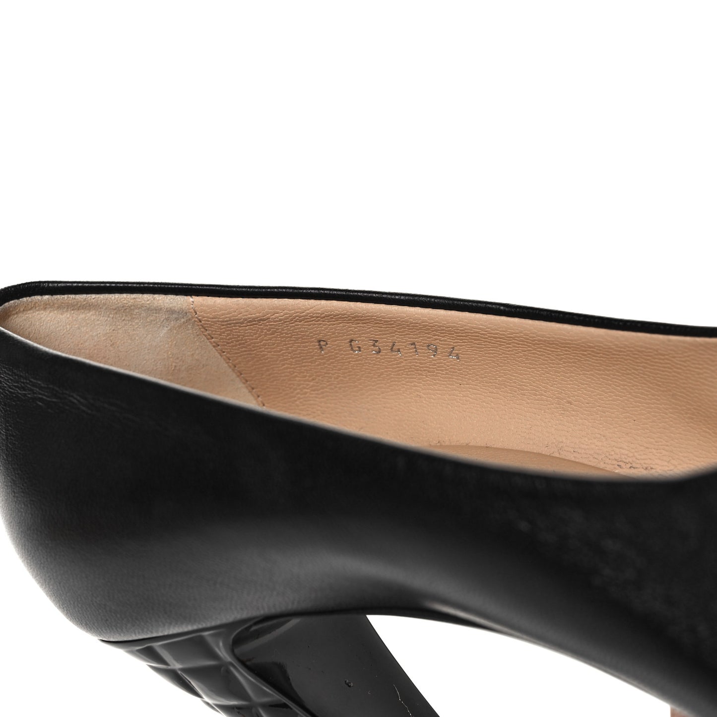 Lambskin Patent CC Cap Toe Platform Quilted Pumps 38.5 Black