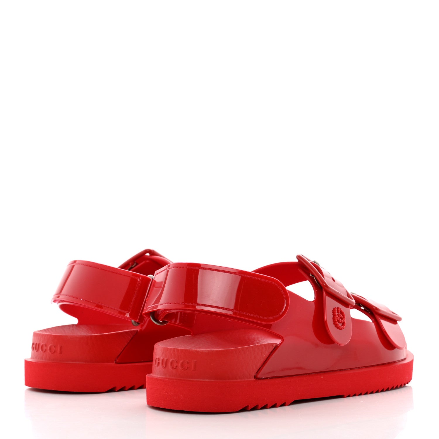 Gucci Rubber Mini Double G Womens Isla Dad Sandals 35 Maple Red 4 of 8
