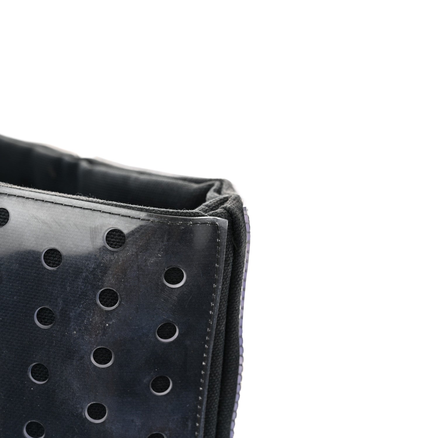 Chanel Canvas Vinyl Perforated CC Tote White Black Dark Navy 19 of 24