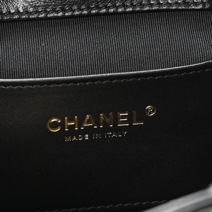 Chanel Lambskin Quilted Logo Mini Backpack Black 5 of 10