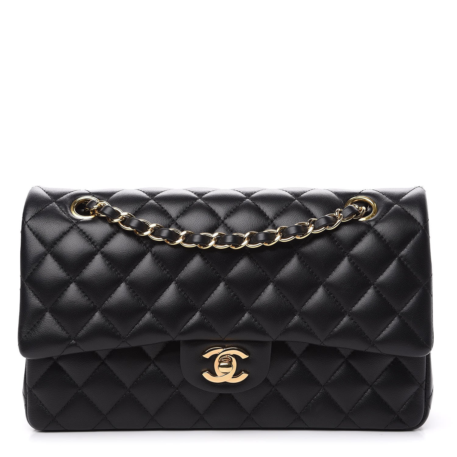 Chanel Lambskin Quilted Medium Double Flap Black 1 of 15