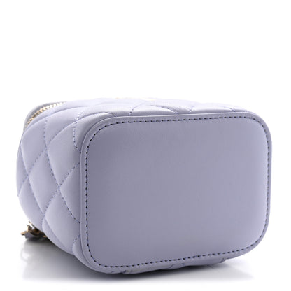 Chanel Lambskin Quilted Top Handle Mini Vanity Case With Chain Light Purple 4 of 10
