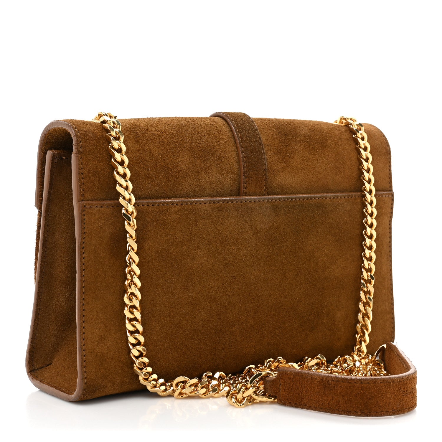 Saint Laurent Suede Fringe Small Monogram Satchel Light Ocre 3 of 14