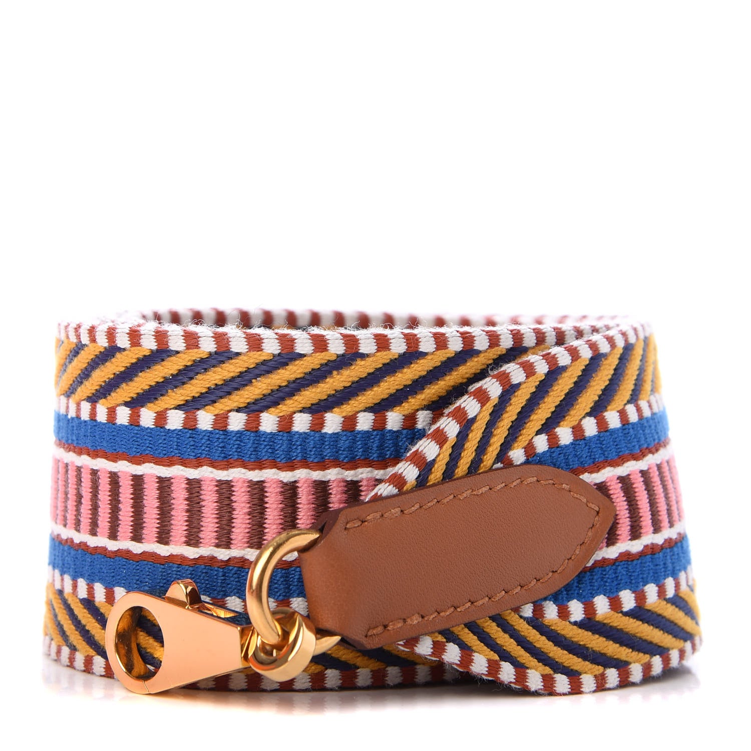 Hermes Toile Swift 50mm Sangle Cavale Shoulder Strap Ambre Rose D'Ete Gold 1 of 5